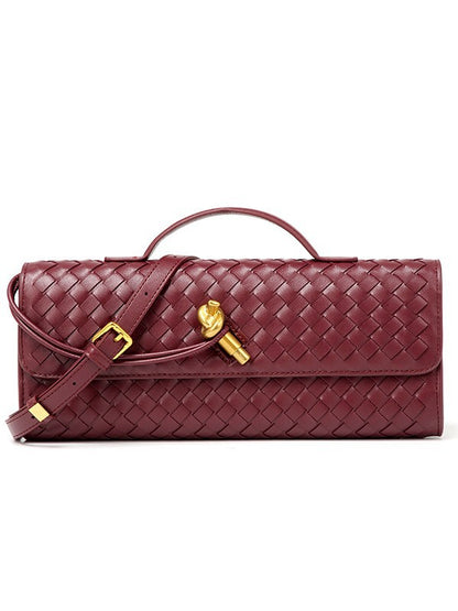 Single-shoulder baguette woven bag