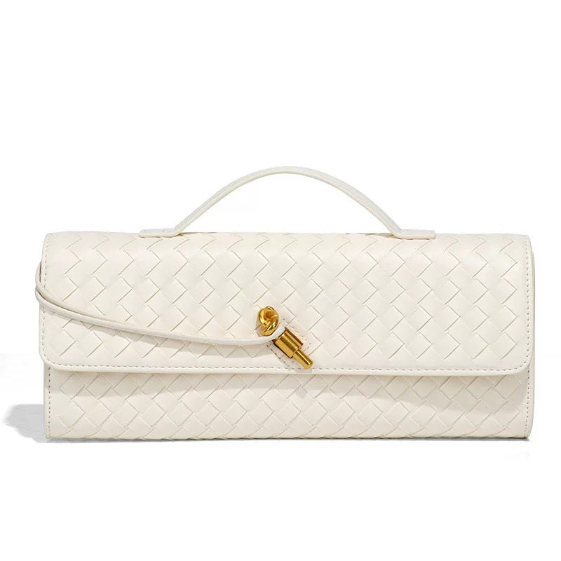 Single-shoulder baguette woven bag