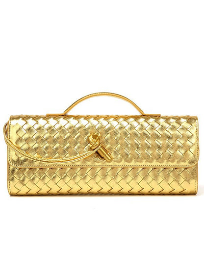 Single-shoulder baguette woven bag