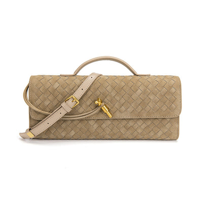 Single-shoulder baguette woven bag