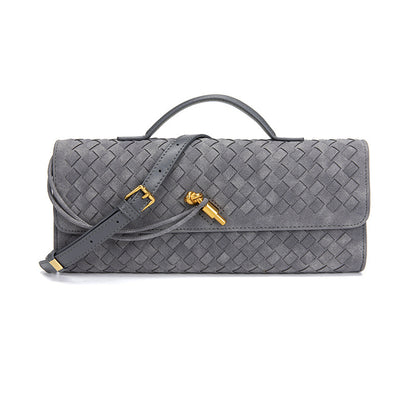 Single-shoulder baguette woven bag