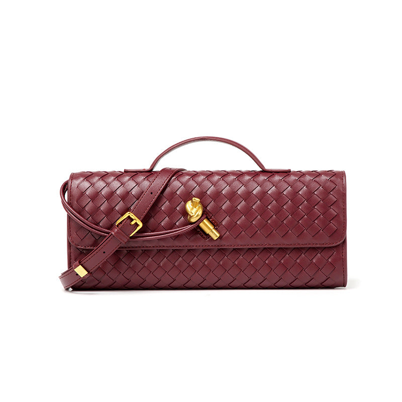 Single-shoulder baguette woven bag