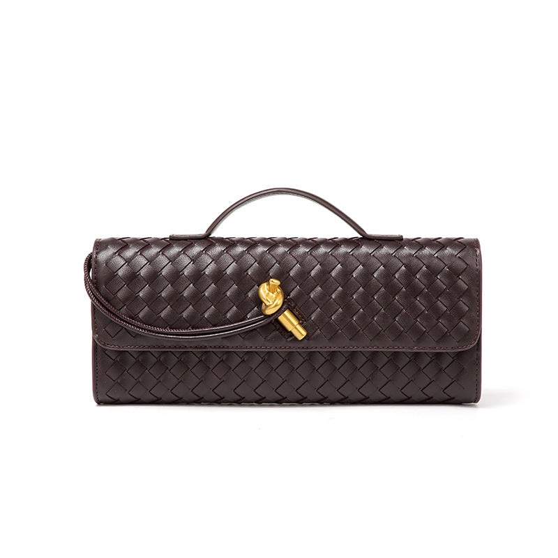 Single-shoulder baguette woven bag