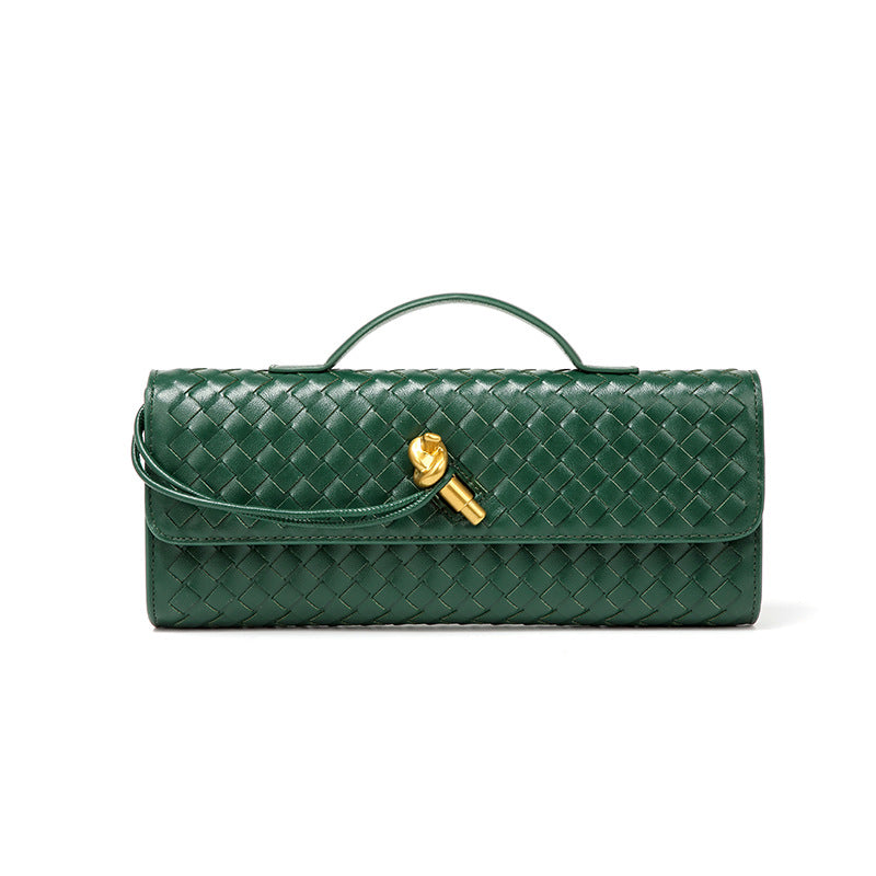 Single-shoulder baguette woven bag