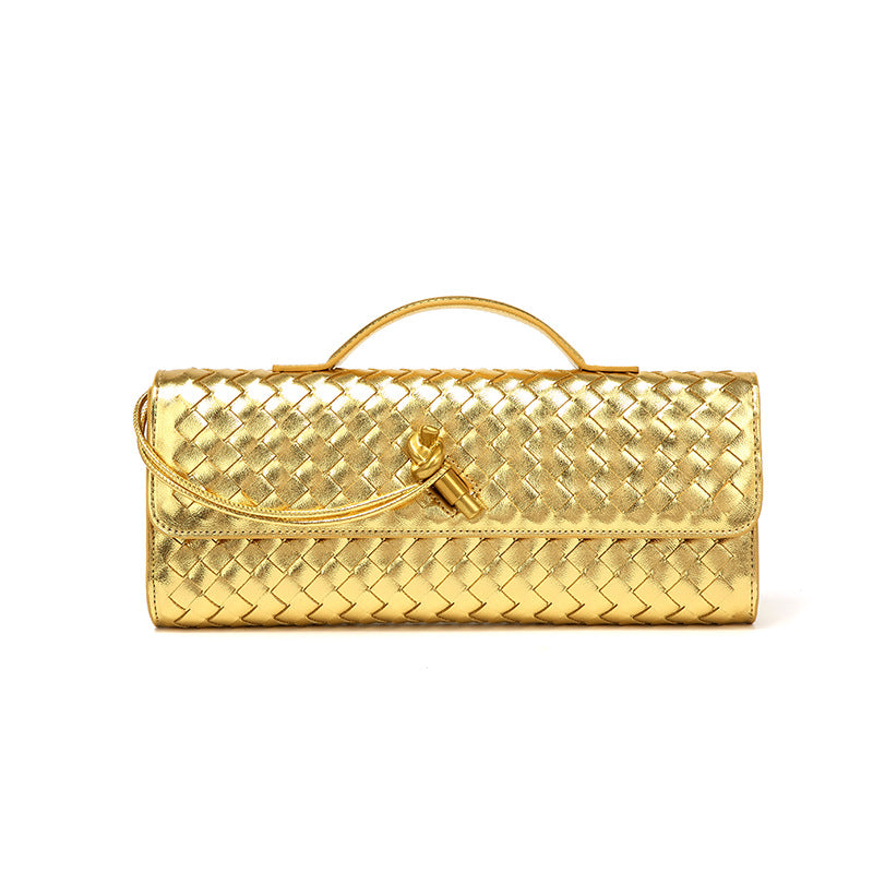 Single-shoulder baguette woven bag