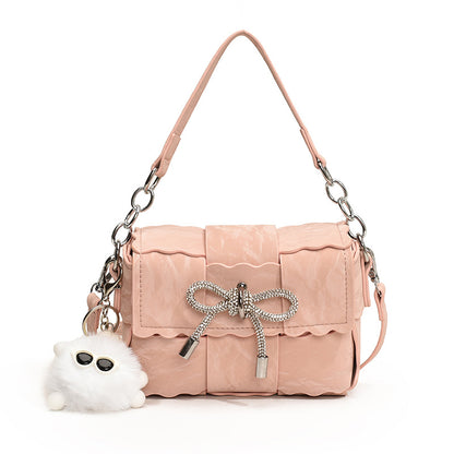 Single-shoulder bow crossbody bag