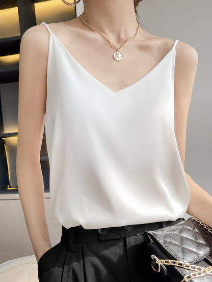 Single Shoulder V Neck Camisole Women Layering Vest
