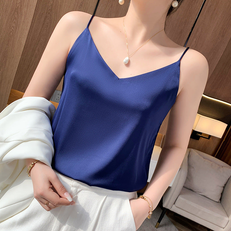 Single Shoulder V Neck Camisole Women Layering Vest