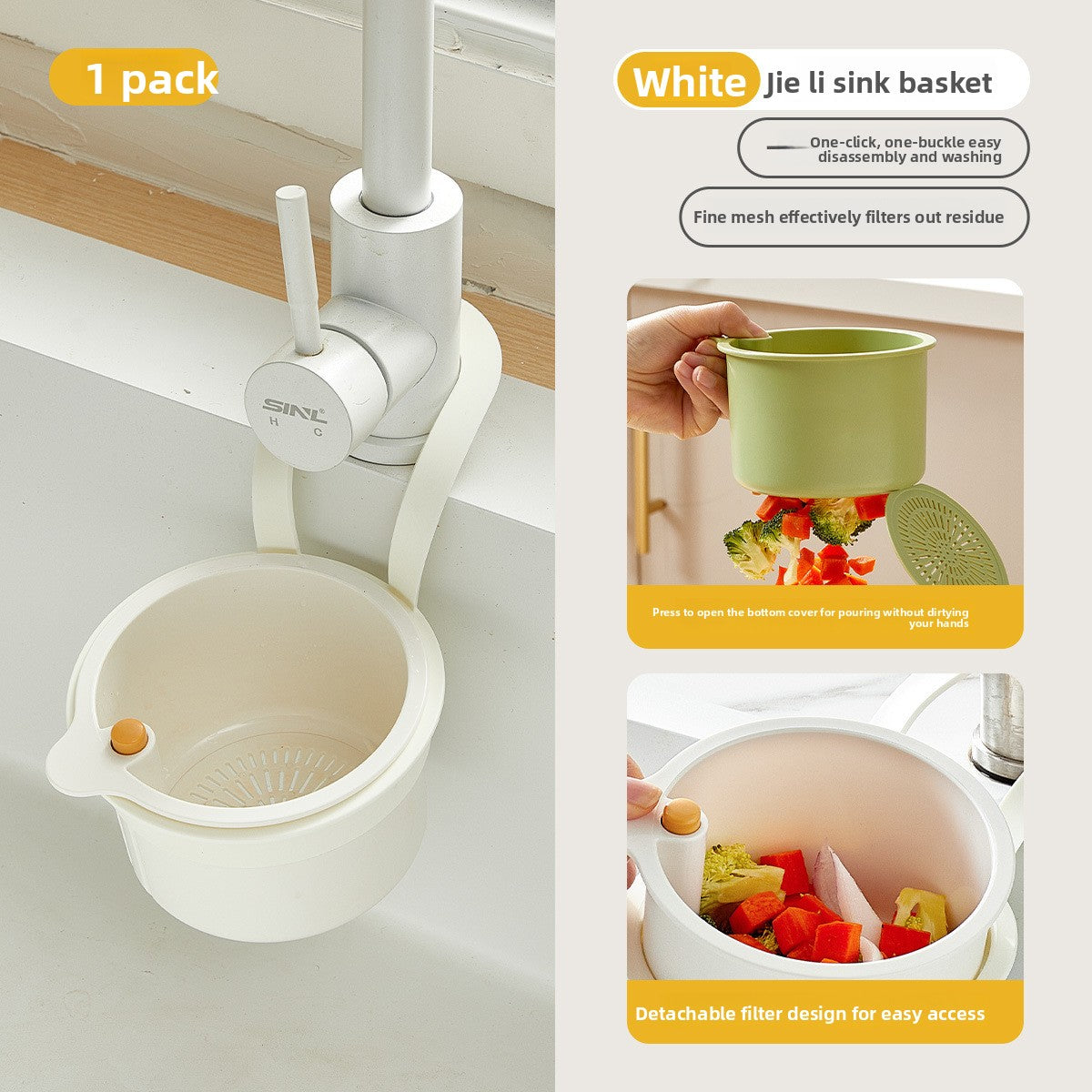 Sink draining basket