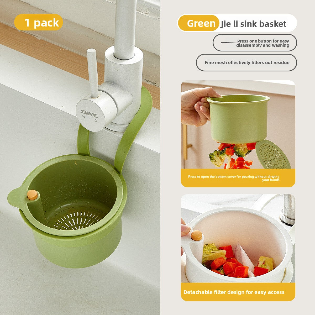 Sink draining basket
