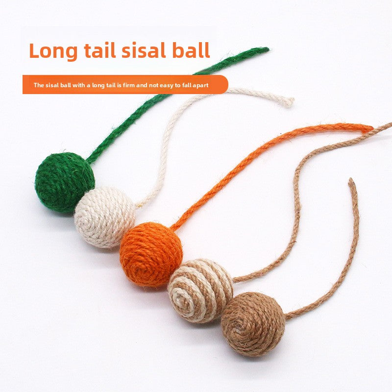 Sisal Ball Cat Toy with Rope
