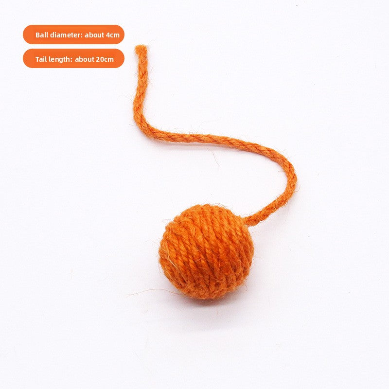 Sisal Ball Cat Toy with Rope