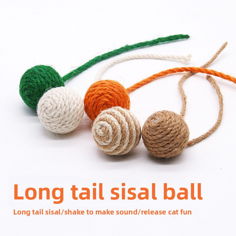 Sisal Ball Cat Toy with Rope