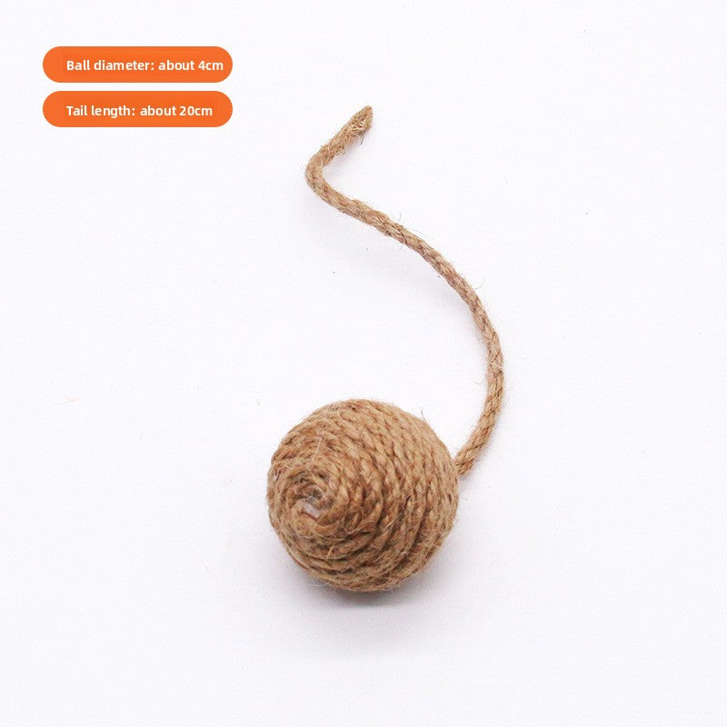 Sisal Ball Cat Toy with Rope