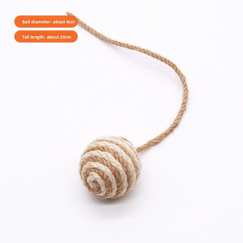 Sisal Ball Cat Toy with Rope