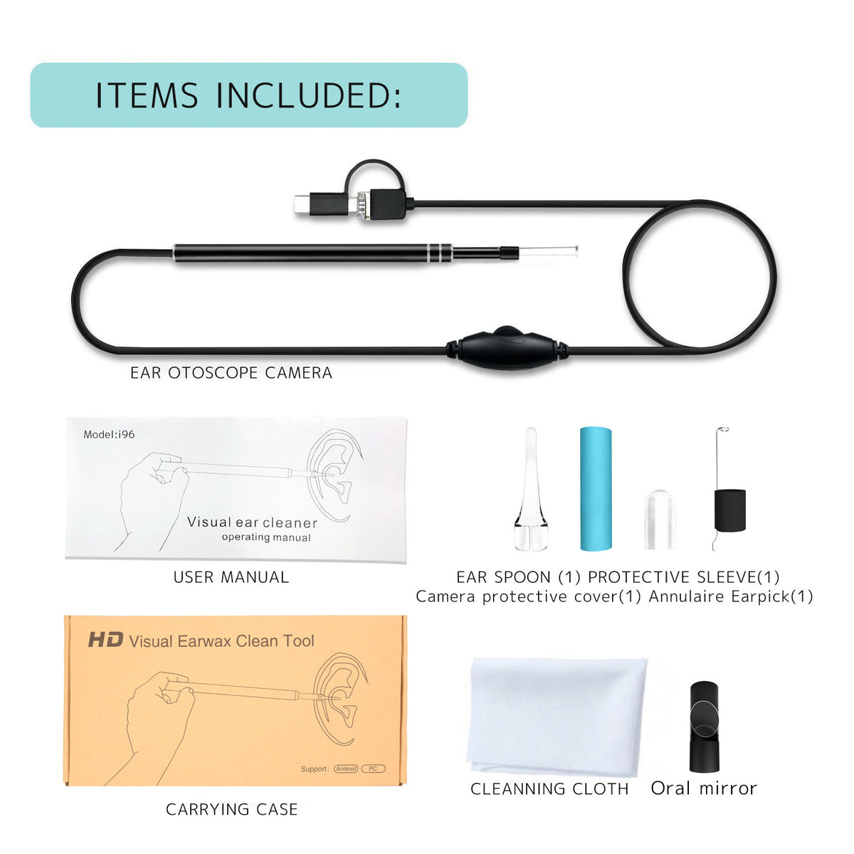 Six-Lamp HD Ear Cleaning Endoscope with Adjustable Light