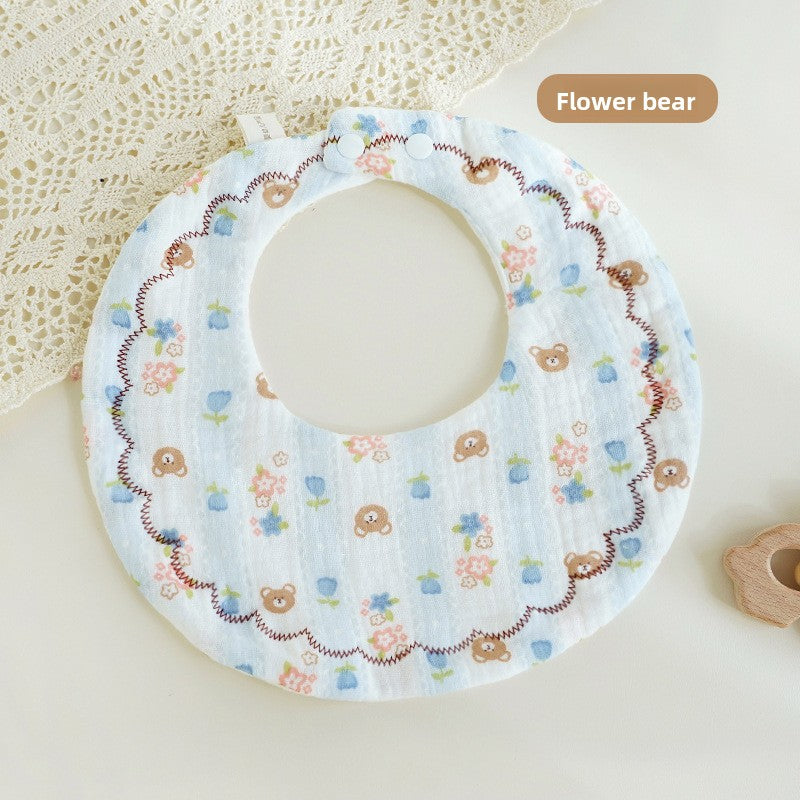 Six-Layer Cotton Gauze Drool Bibs for Babies