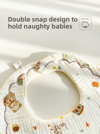 Six-Layer Cotton Gauze Drool Bibs for Babies