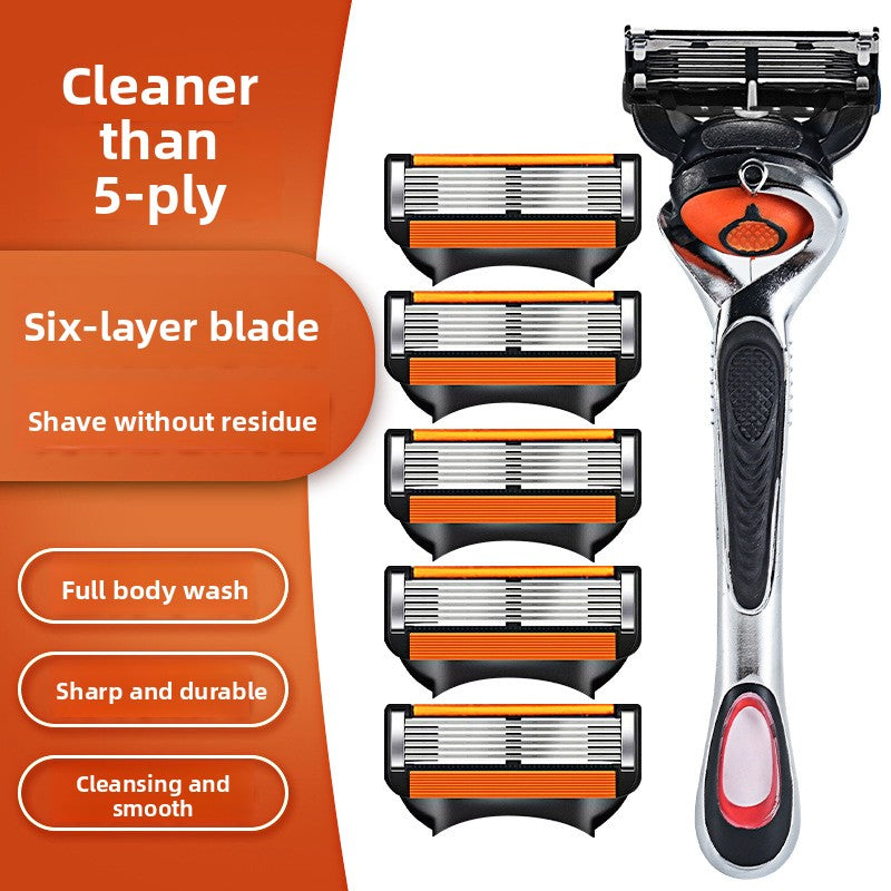 Six-layer manual waterproof safety razor