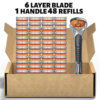 Six-layer manual waterproof safety razor