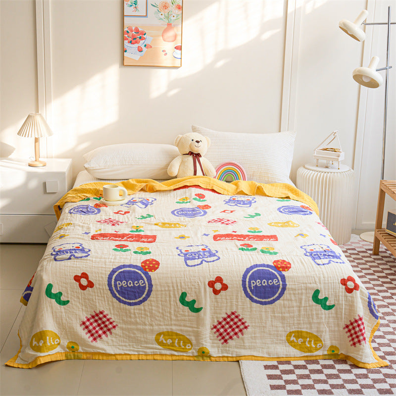Six layers of bubble gauze cotton gauze blanket