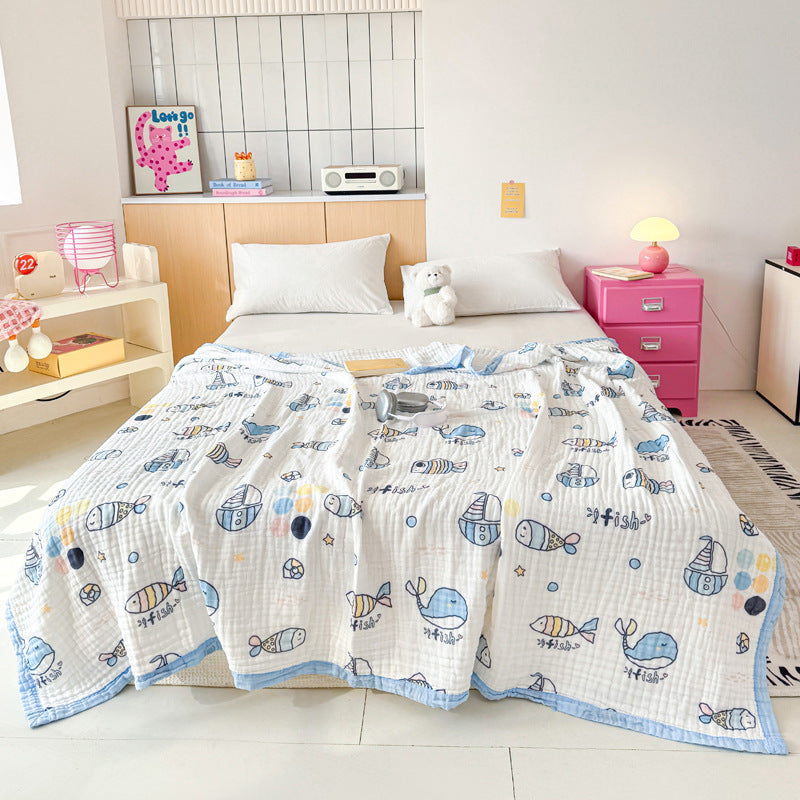 Six layers of bubble gauze cotton gauze blanket
