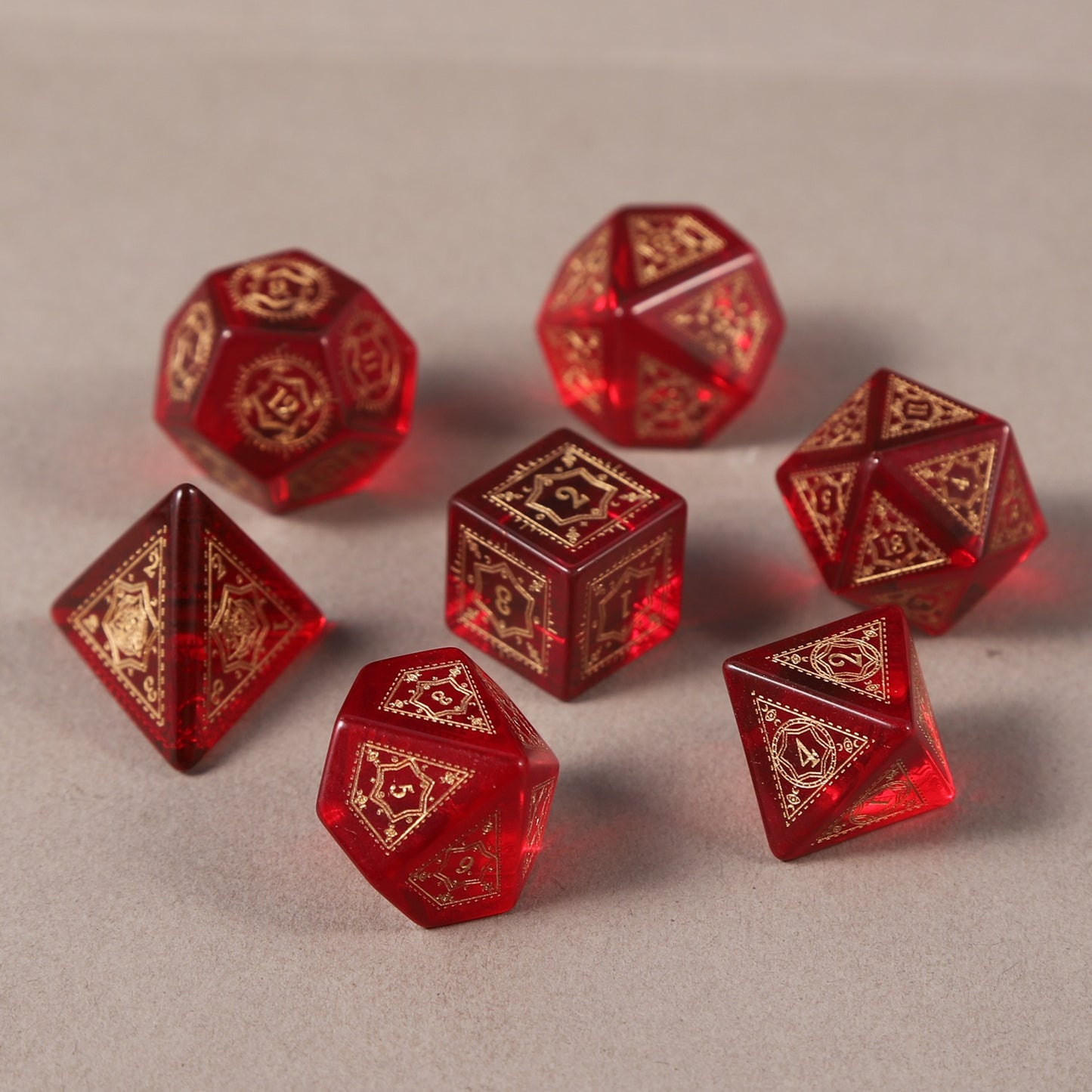 Six-Pointed Star Pattern Crystal Dice Set