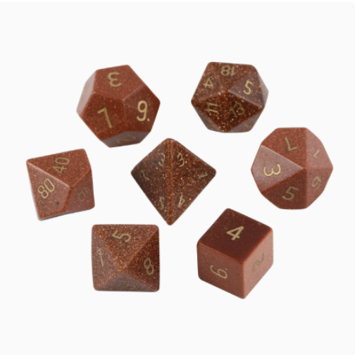 Six-Pointed Star Pattern Crystal Dice Set