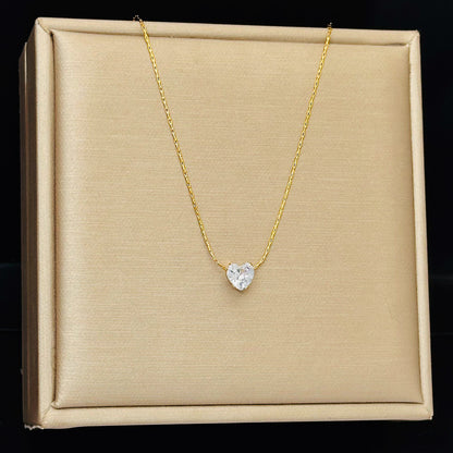 Six-prong diamond pendant necklace