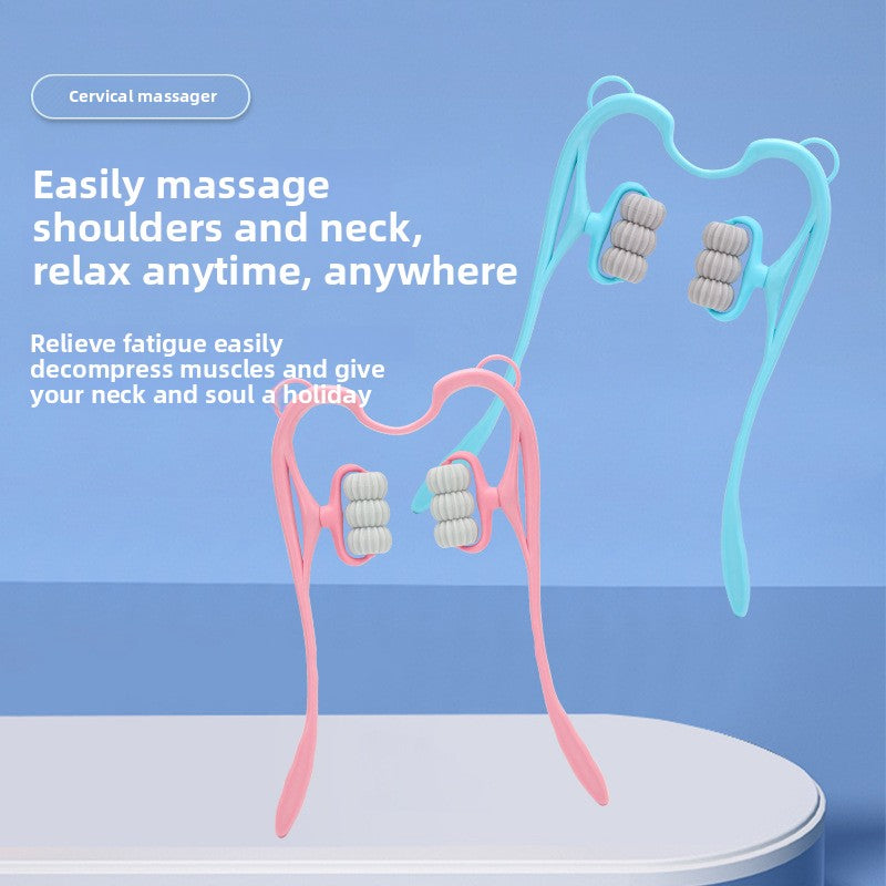 Six-wheel cervical vertebra massager
