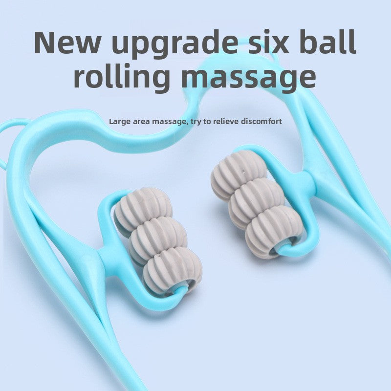 Six-wheel cervical vertebra massager