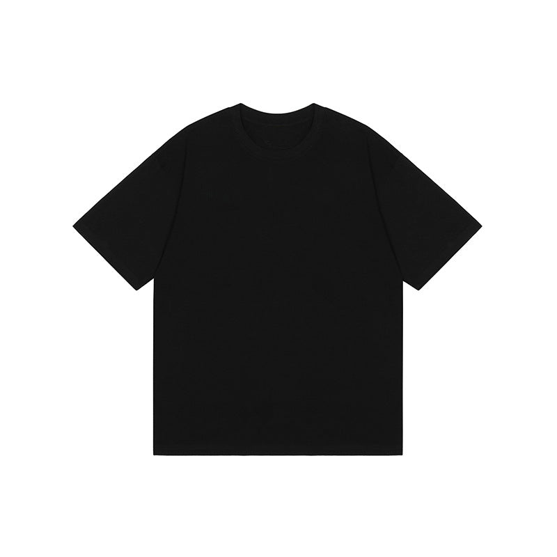 Sized round-neck pure cotton short-sleeved T-shirt