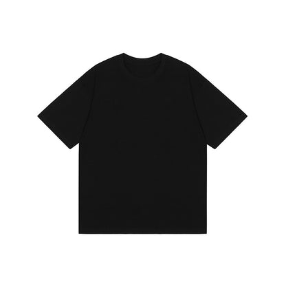 Sized round-neck pure cotton short-sleeved T-shirt