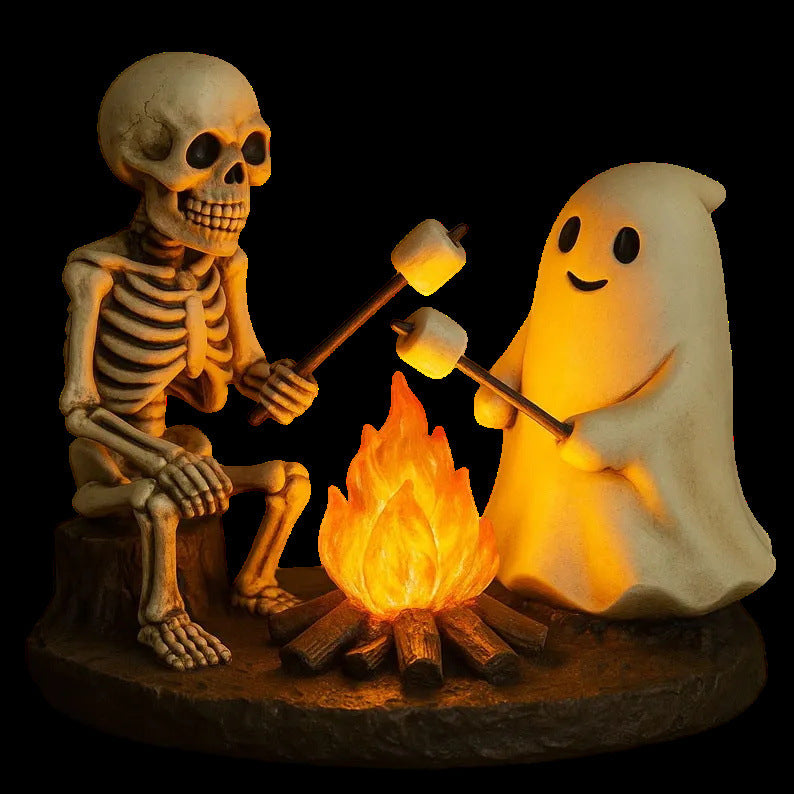 Skeleton and Ghost Bonfire Night Lamp