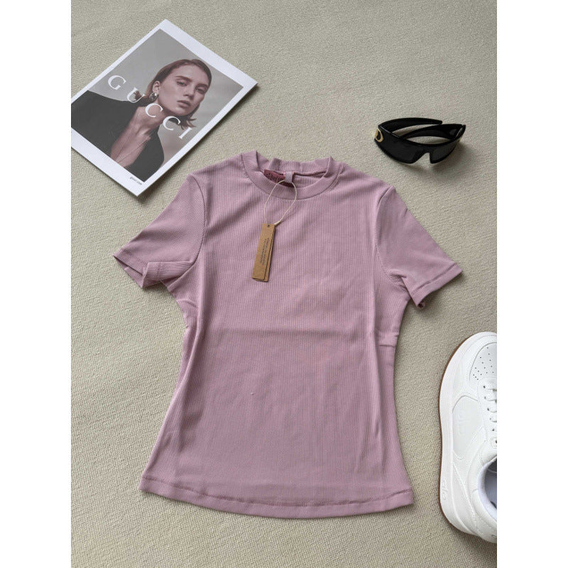 Skims Kardashian Ribbed Short-Sleeved Stretch T-Shirt