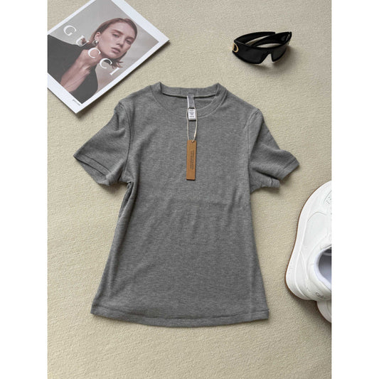 Skims Kardashian Ribbed Short-Sleeved Stretch T-Shirt