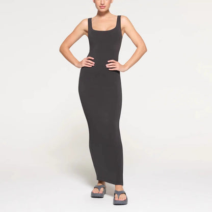 Skims Vintage U-Neck Slit Long Dress