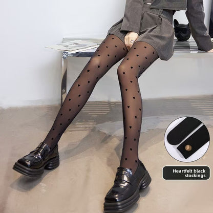 Skin-tight black leggings with bare legs