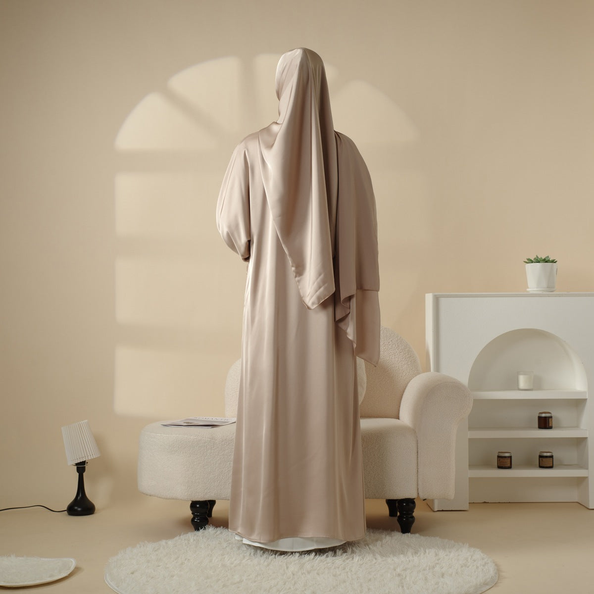 Skirt cuff with diamond abaya women's robe