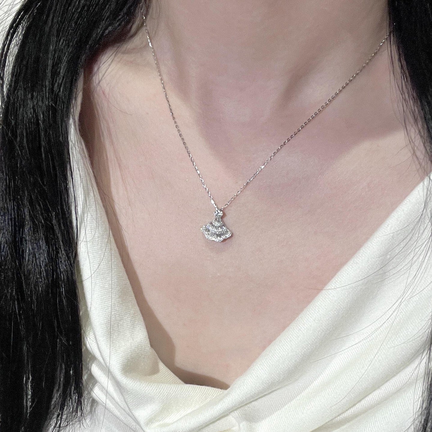 Skirt hem pendant necklace
