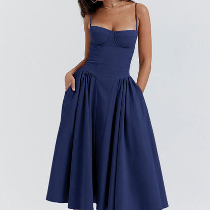 Skirt New Arrival Retro Long Skirt Palace Style Dopamine Wear with Sling for dress Women