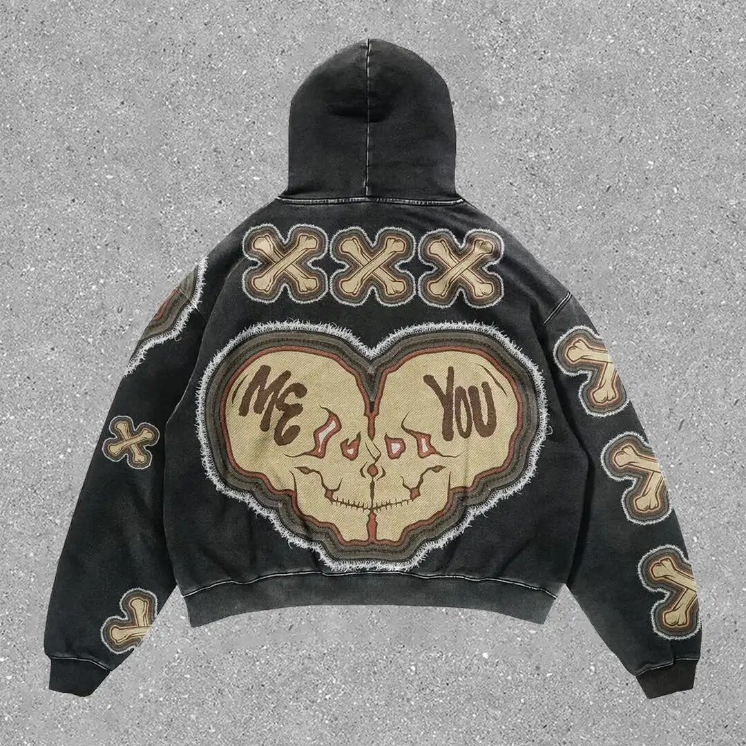 Skull Print Harajuku Hoodie