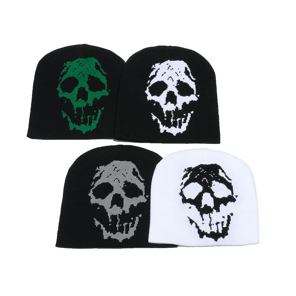 Skull Print Knitted Winter Hat