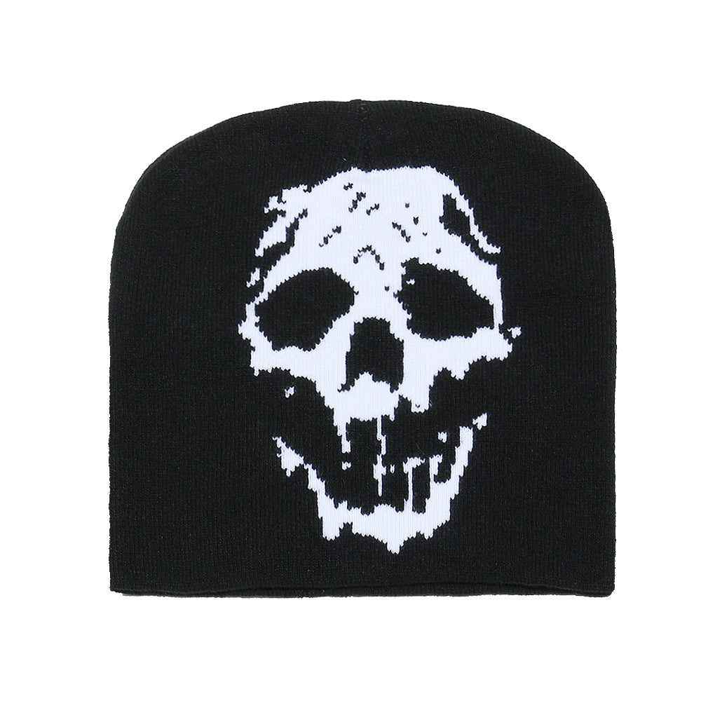 Skull Print Knitted Winter Hat