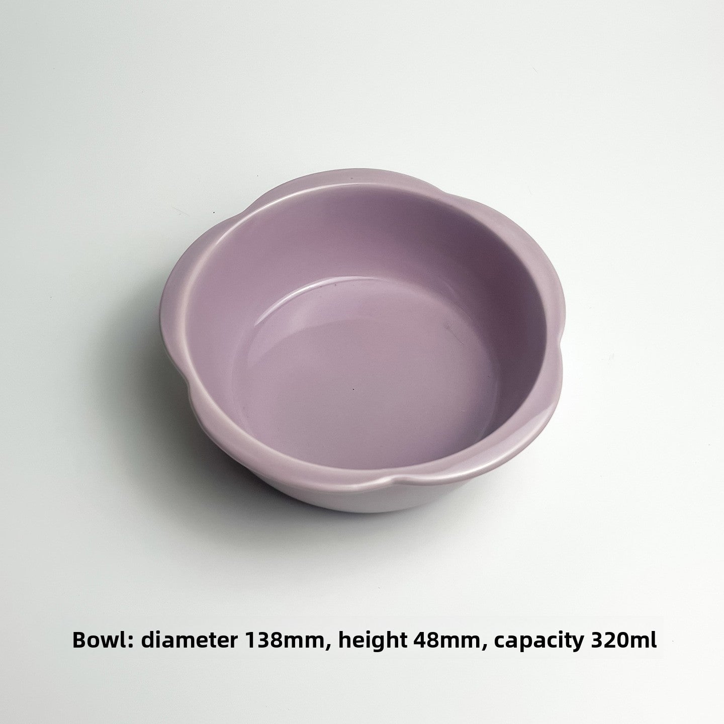 Slanted Ceramic Cat Bowl with Flower Design