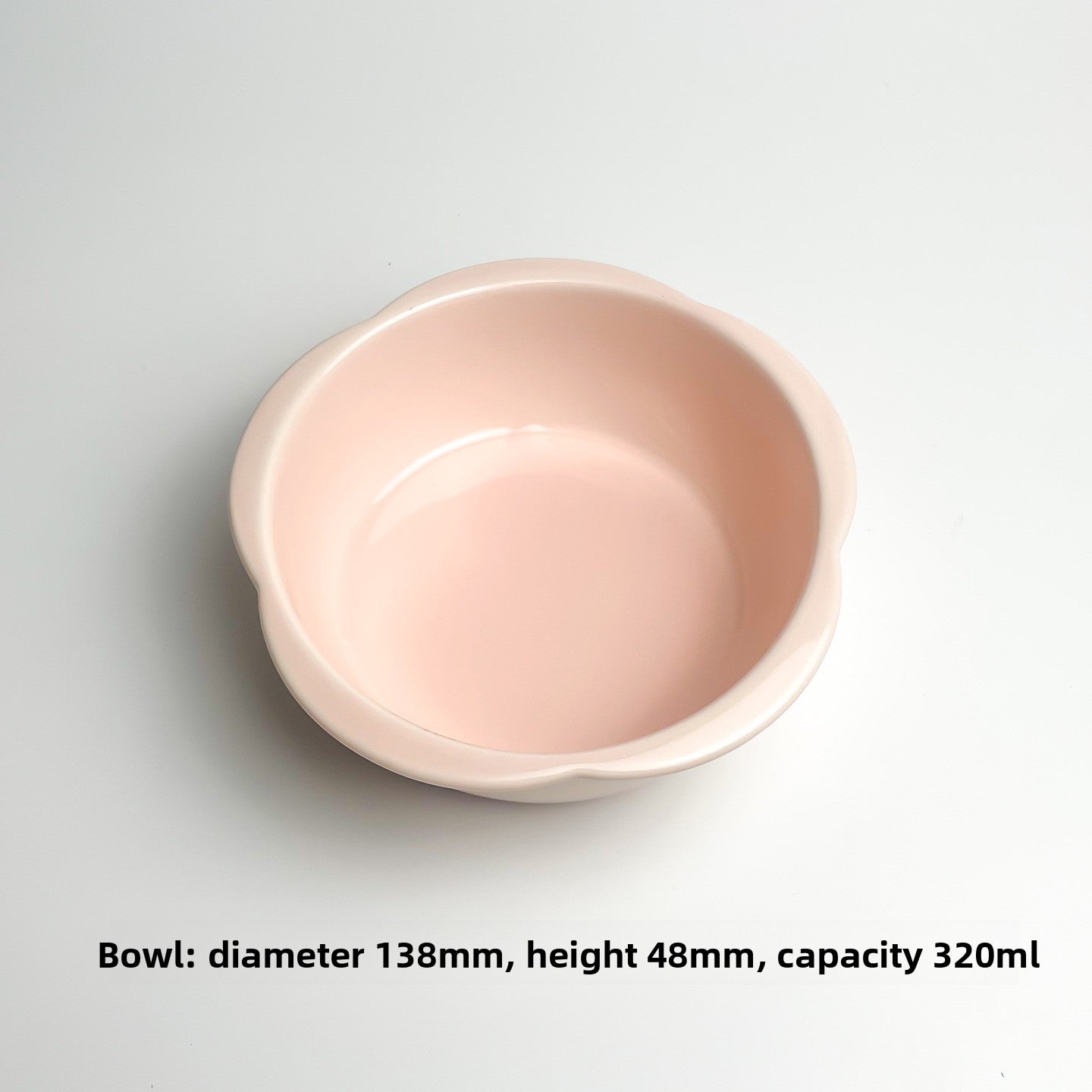 Slanted Ceramic Cat Bowl with Flower Design