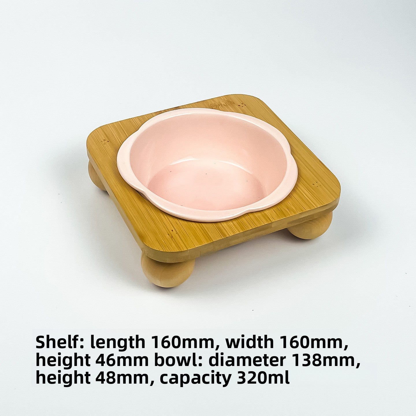 Slanted Ceramic Cat Bowl with Flower Design