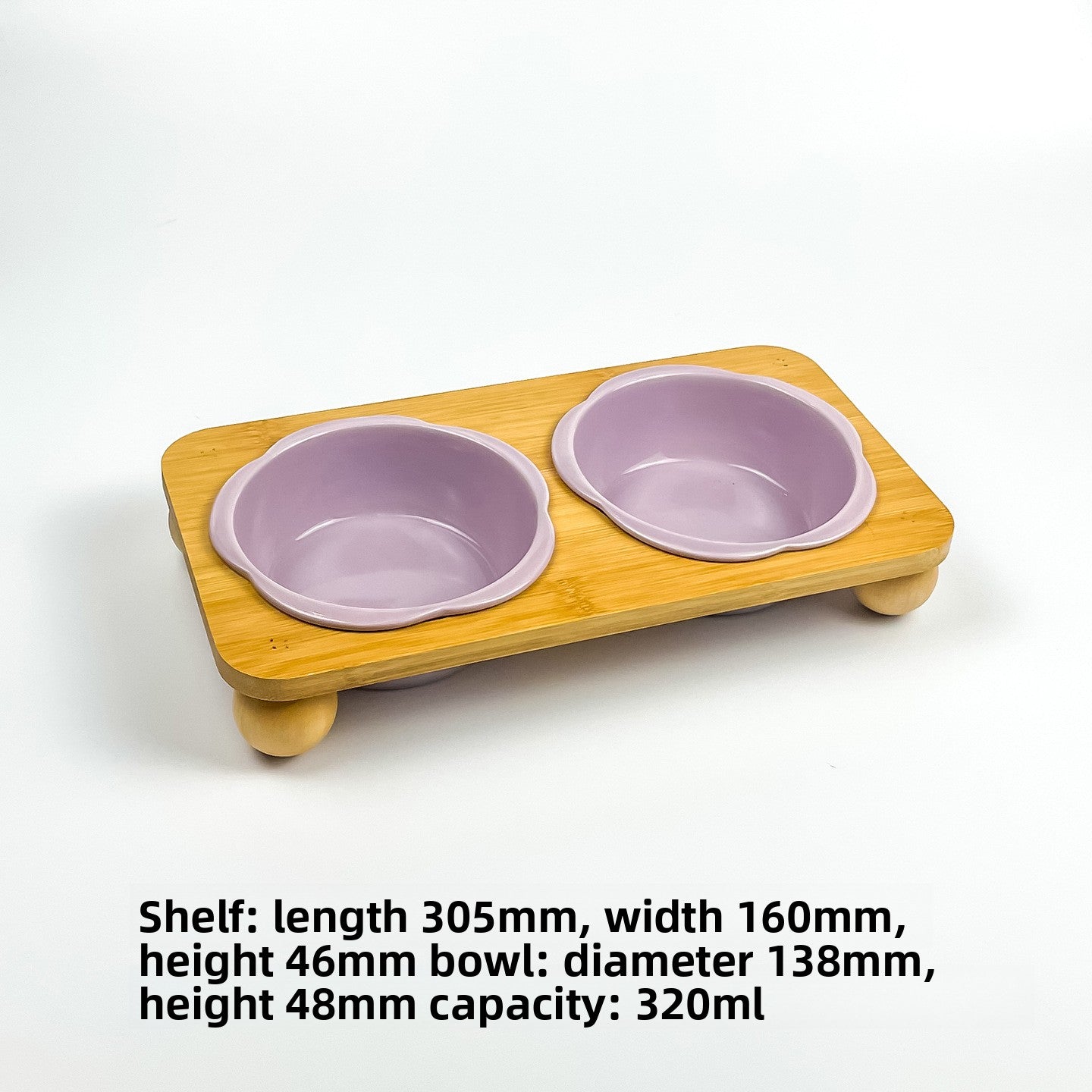 Slanted Ceramic Cat Bowl with Flower Design