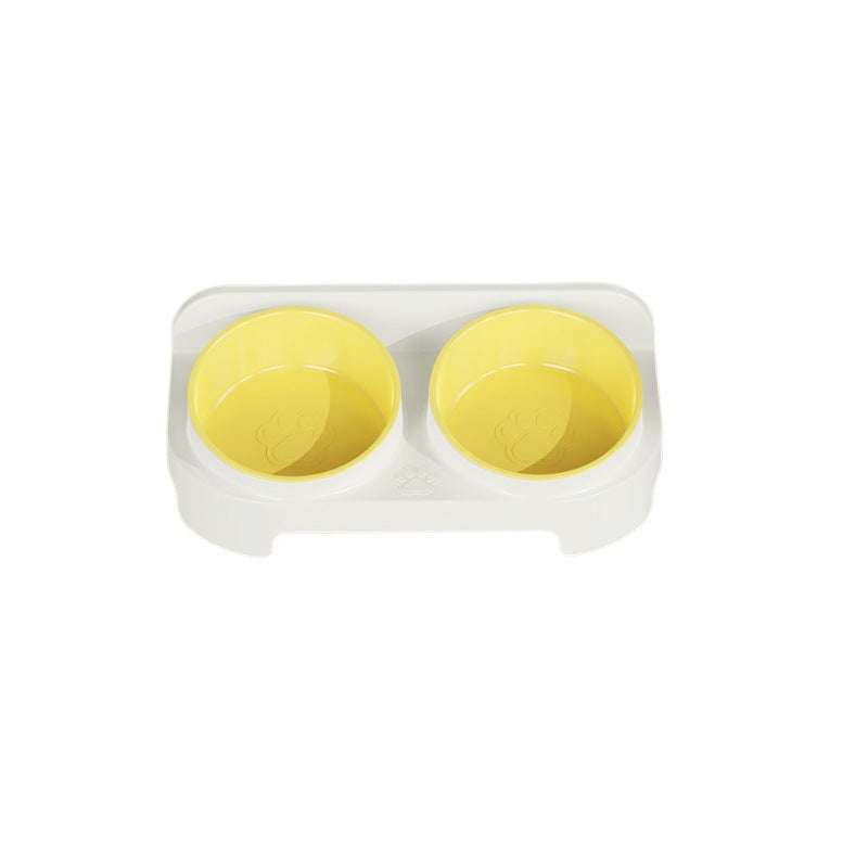 Slanted Dual Pet Food and Water Bowl
