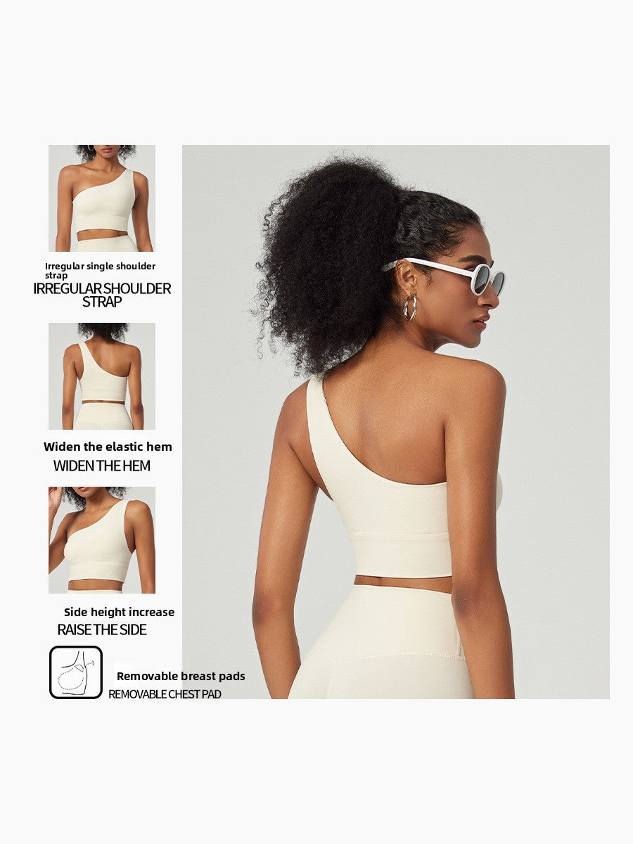 Slanted Shoulder Sports Bra